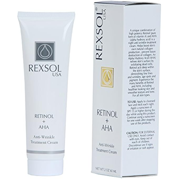 REXSOL RETINOL + AHA ANTI-WRINKLE TREATMENT CREAM | WITH PURE VITAMIN A AND VITAMIN E | BEESWAX | EFFECTIVELY DIMINISHING FINE LINES & WRINKLES, AGE SPOTS & PIGMENT.(60 ML / 2 FL OZ) - Image 2